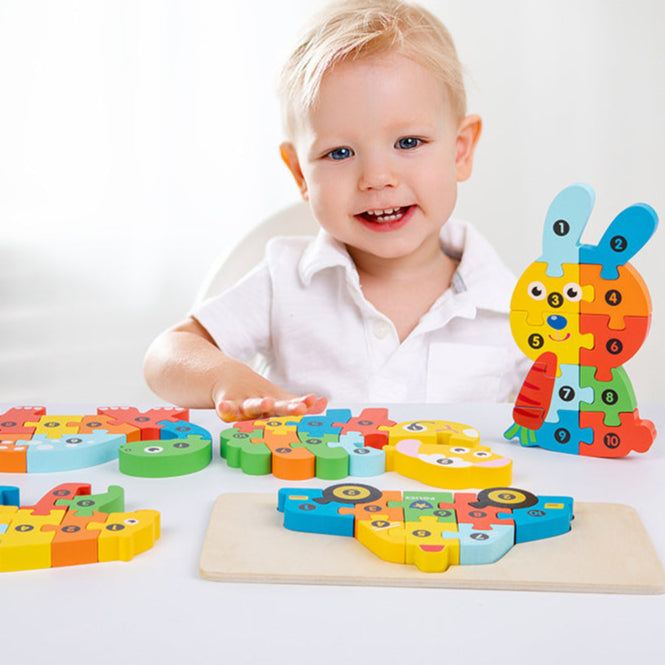 Wooden Children's Educational Toys 4-6 Wooden Animal Traffic Shape Matching 3D Montessori Colorful Shape Learning Puzzle, Preschool Education Toys Gifts for Boys Girls